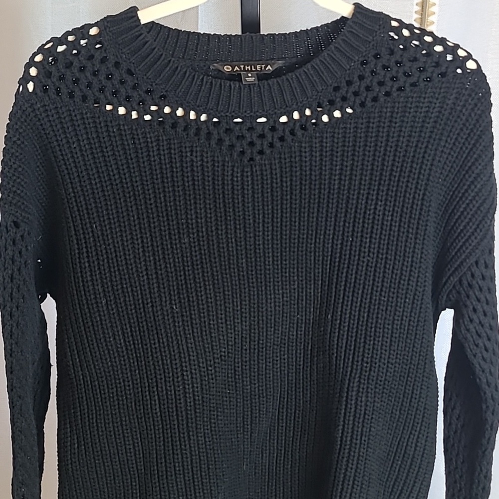 ATHLETA black knit sweater oversized great condition size S - Picture 4 of 6